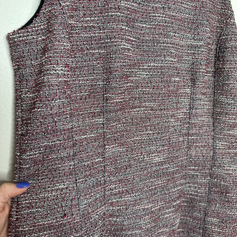 LOFT Women's Pink Tweed Sheath Sleeveless Zipper Back Dress Business 10P NWT‎ - Picture 2 of 7